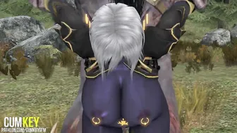 SFM African ELF SITTING ON THE WRONG MUSHROOM Monster BONED 3D Cartoon