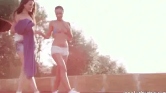 Outdoor girlfriends from Europe making lesbian love and