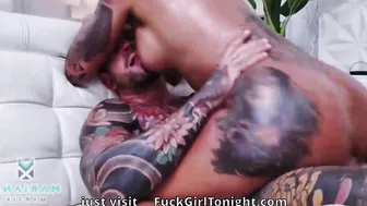 Hard sex with cum in mouth