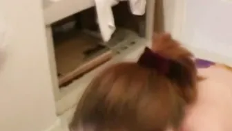 Blowjob babe gives her best oral sex when in the bathroom