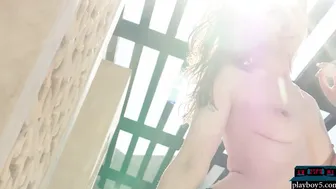 Petite Canadian MILF babe bikini strip