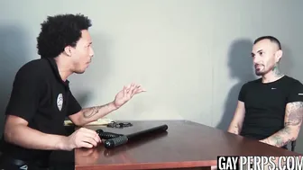Black jock interracial fucks pierced perp and doused in jizz