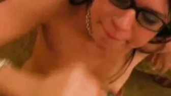 Blowjob from a hot spanish babe wearing glasses what a girl