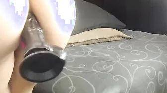 Petite Babe dildoing her tight ass with dildo