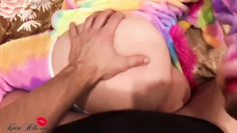 Hot Blonde into the Kigurumi Hand Job and Cowgirl on Dick