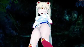 Sailor moon finger bang her twat until she orgasms.