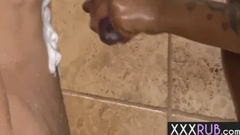 Soapy massage and hot blowjob by MILF
