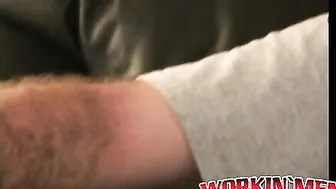 Cute young drifter jerking off to cum and get payed
