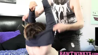 Youthful unusual twink Ashton Franco deepthroats rock hard dick