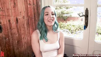 Lezdom torments Punk Princess in public bar