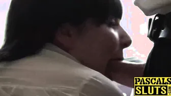 Big ass MILF with huge tits gets penetrated roughly on floor