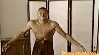 Kinky retro black stallion masturbates his rock hard cock