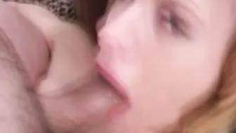 Hardcore blonde MILF sucking cock with power and energy