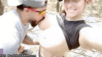 Drilled porn video – Big Boobs Wife gets her Pussy drilled on Public Trail after Sweaty Workout 6