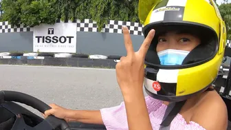 Thai teen amateur GF go karting and sex