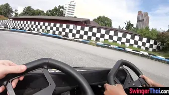 Thai teen amateur GF go karting and sex