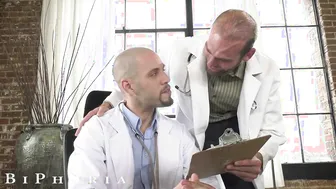 BiPhoria - Patient Wakes up to sexy Doctors Rubbing Dicks together