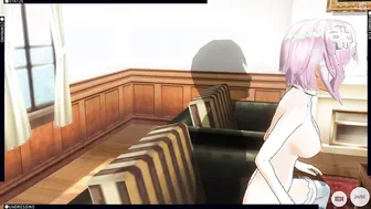 3D ANIMATED Neptunia Saddled your Penis on the Chair