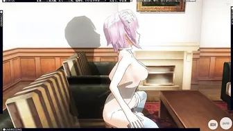 3D ANIMATED Neptunia Saddled your Penis on the Chair