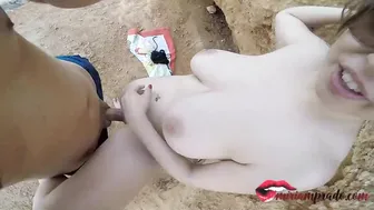 real amateur lovers fucking on outdoors beach - Miriam Prado