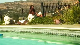 Big ass ebony Frankie LaRue fucks outdoor with white cock fucker