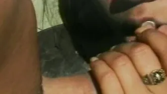Hot ebony chick Monica Greyson with amazing round tits gets her asshole destroyed