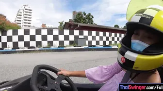 Thai teen girlfriend go karting and sex