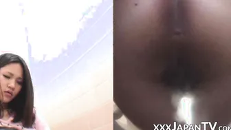 Amateur Japanese babe fingering pussy on close up hidden cam