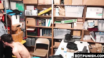 Young shoplifter sucking big cock of officers before raw fucking
