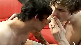 Wild oralÂ fucking ensues as Jerry and Clark Fox make out