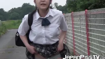 Japanese college girl's Pantie Drenching Adventure