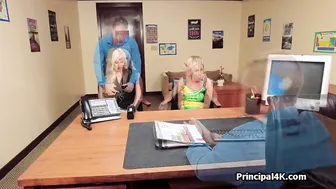 Milf and cheerleader getting fucked at the office