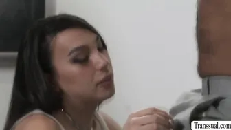 Tranny stepdaughter rides teacher stepdads cock