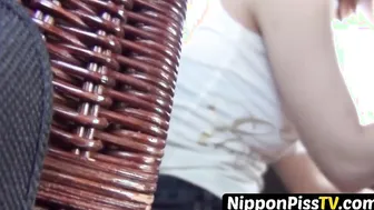 Vehicle riding doesnt prevent this Japanese darling from peeing