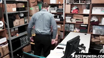 Young thief is apprehended by an officer who hammers his tight ass bare