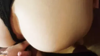 A girl watches HER PORN and MASTURBATES - Hard Fuck with a Gag in her Mouth 12