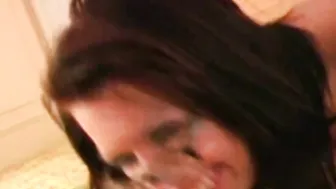 Horny latina sucks cock with furious style and the lover