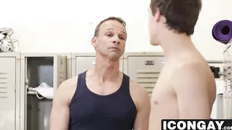 Locker porn video – Daddy Rodney gives Kory a hardcore lesson in the locker room