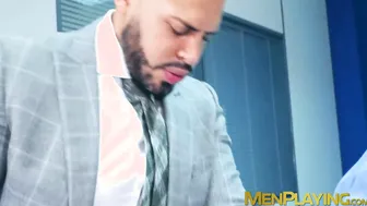 Straight boss fuck his bottom assistant and fed him his load