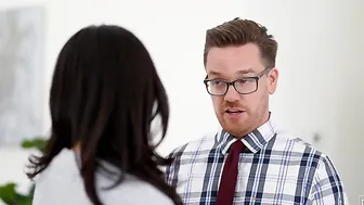 Eliza Ibarra has the hots for her teacher Kyle Mason. When Kyle asks to see her to talk she dresses in a sexy student getup. Kyle needs to talk to Eliza about her behavior in the classroom. He knows Eliza has been taking pictures of him in class. Eliza e