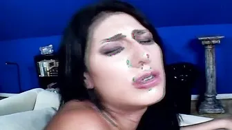 Pierced lady Kayla Marie loves anal pounding and facial showering