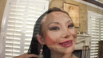 Big titted Asian MILF Ange Venus gets a thick cock to please