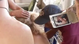 Amazing blonde MILF adores having a outdoor gang bang