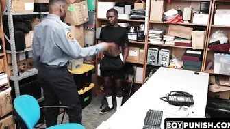 Rawpounding and facials were used to punish ebony twink for theft