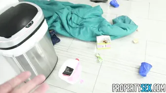 PropertySex - Fucking beauty Thin Roommate into Messy Kitchen