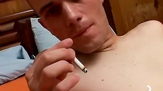 Bryce Corbin cant enjoy a cigarette without jerking off