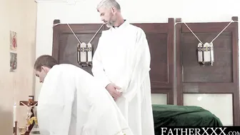 Strict twink spreads legs for balls profound and exposed railing