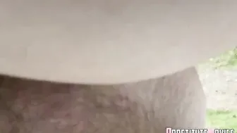 Skinny girl bareback sex in car