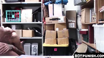 A horny shoplifting twinks ass is destroyed by a hung jock