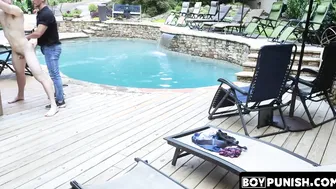 Bare-Assed Pool Side Fuck Fest with Hunks Athlete Jax Thorino & Porn Star Aidan Ash